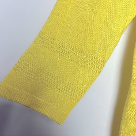 Talbots NEW Bright Yellow Lightweight Tunic Sweater Linen Blend Summer Comfort - Picture 6 of 12